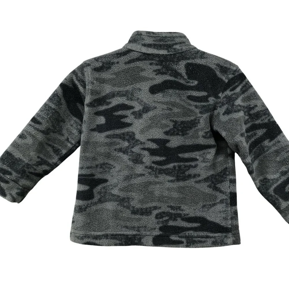 Columbia Kids 2T Fleece Jacket‎ Gray Camo Full Zip Boys Girls Mock Neck Outdoor